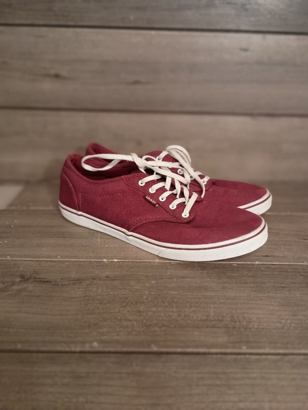Vans Off The Wall Women Low Top Burgundy Tennis Shoes 500714 Size 9.5